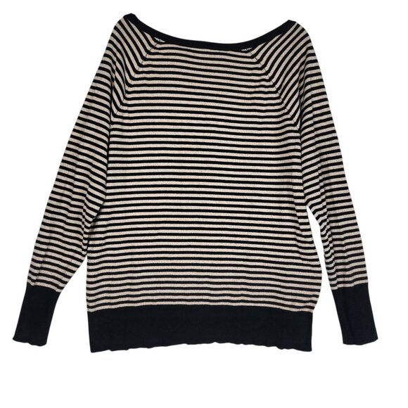 Lane Bryant Cardigan Sweater Women's Plus SZ 18/20 Black Gold Striped Metallic - Picture 2 of 8